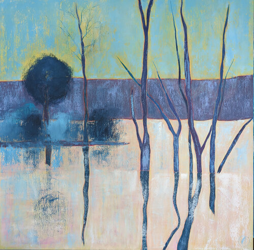 Bleu Loire by Marie-Pierre Autonne, 회화 for Sale on Singulart