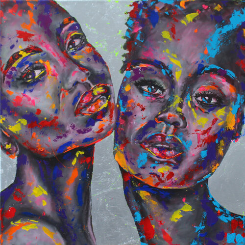SILVER - just girls di Karin Doering, Pittura in vendita su Singulart