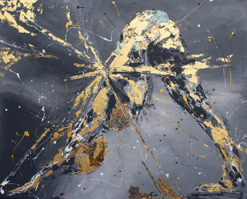 LICHTGESTALT XXI Yoga Asana herabschauender Hund de Karin Doering, Pintura a la venta en Singulart