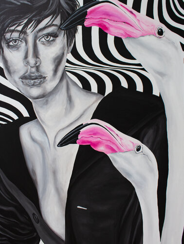FLAMINGOS DIVERSITY van Karin Doering, Schilderij te koop op Singulart