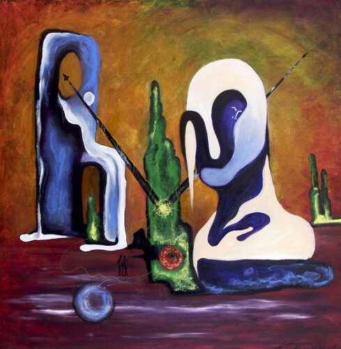 Melancholy of the metaphysical landscape with leaving shadow di Vladimir Kolosov, Pittura in vendita su Singulart