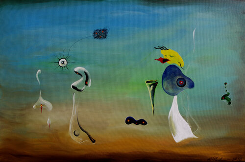 Slight incompleteness of the full moon di Vladimir Kolosov, Pittura in vendita su Singulart