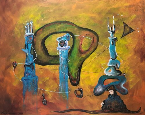 Totems are crying. (Memory of the residential schools) de Vladimir Kolosov, Pintura a la venta en Singulart