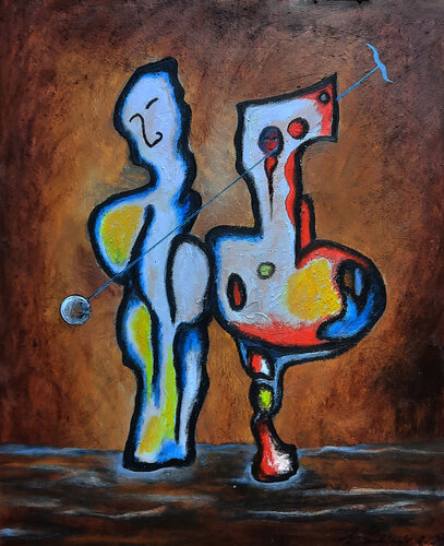 Two personages and Strange Attractor by Vladimir Kolosov, Painting for Sale on Singulart