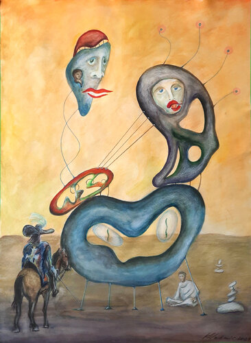 d'Artagnan observe les matamorphoses de sa bien-aimée Constance Bonacieux, tandis qu'Armand-Jean du Plessis (Cardinal et duc de Richelieu) leur tend un pièg von Vladimir Kolosov, Malerei kaufen auf Singulart