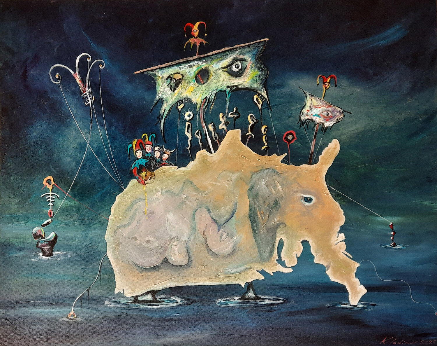 The Ship of Fools Vladimir Kolosov Dipinto originale in vendita