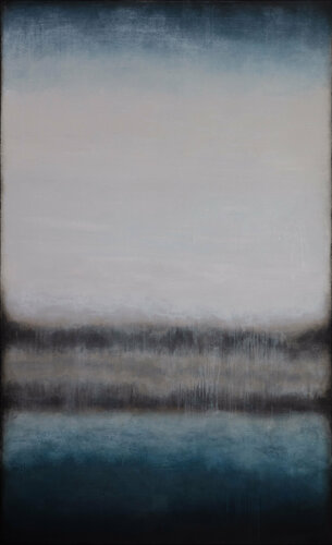 Wading In Waist-Height Water di Lukasz Olek, Pittura in vendita su Singulart