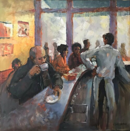Lumière au café de Florence Dias-Looten, Pintura a la venta en Singulart