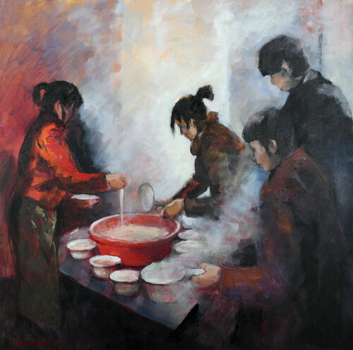 cuisine d'ailleurs von Florence Dias-Looten, Malerei kaufen auf Singulart