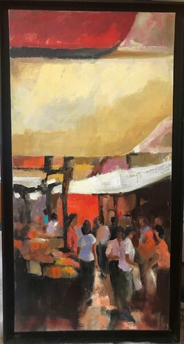 Marché sous les bannes von Florence Dias-Looten, Malerei kaufen auf Singulart