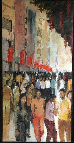 Foule chinoise van Florence Dias-Looten, Schilderij te koop op Singulart