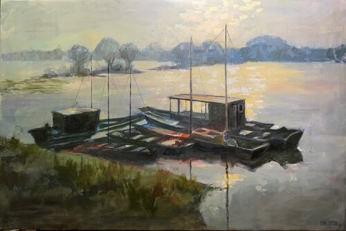 Toues à quai de Florence Dias-Looten, Pintura a la venta en Singulart