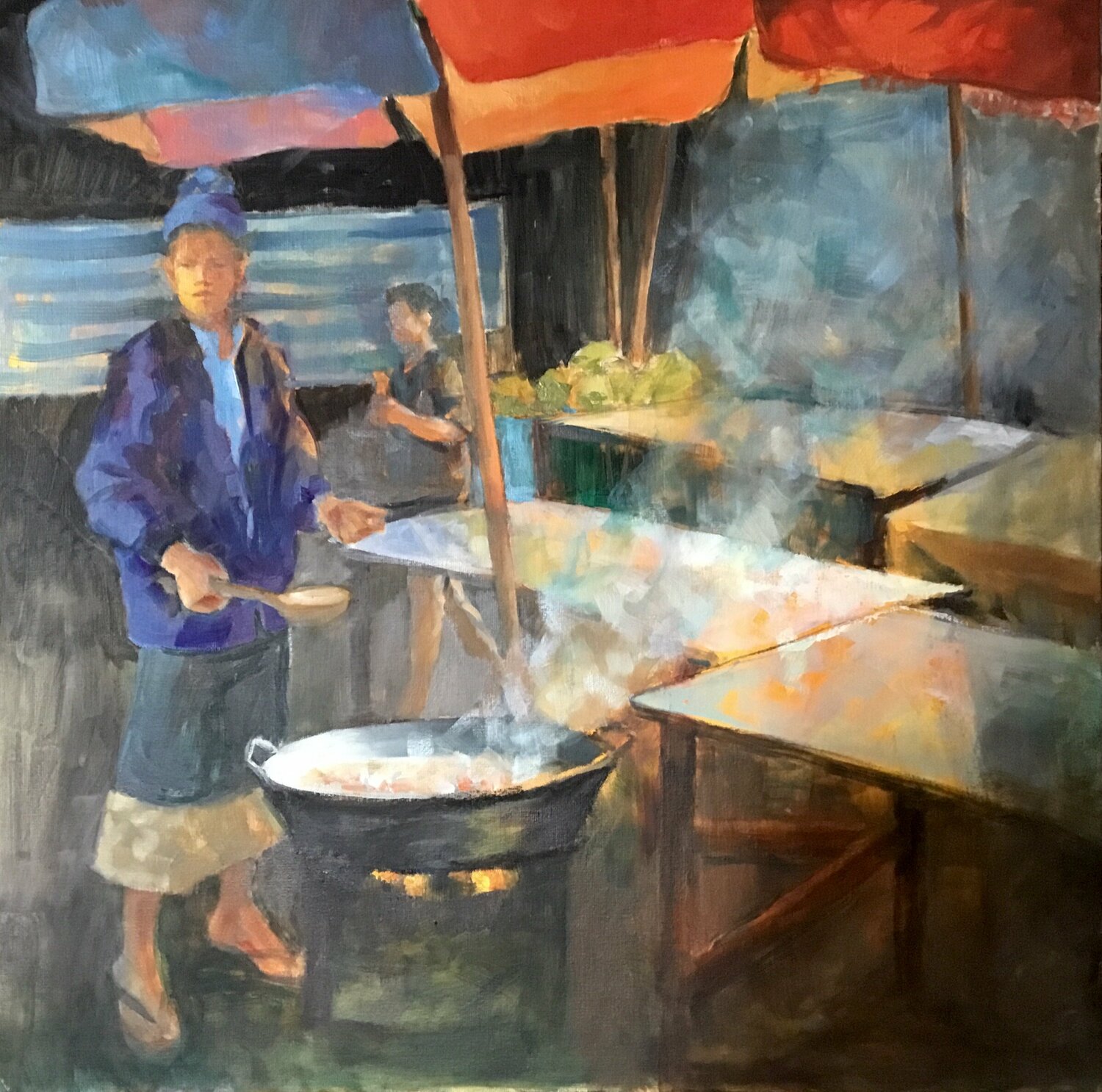 Cuisine au marché Florence Dias-Looten Originalgemälde zu verkaufen
