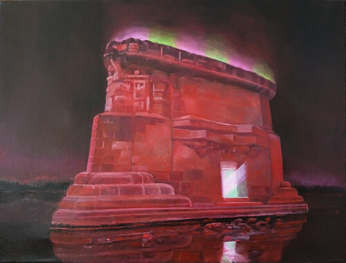 Building by night ( rave temple) van richard jurtitsch, Schilderij te koop op Singulart