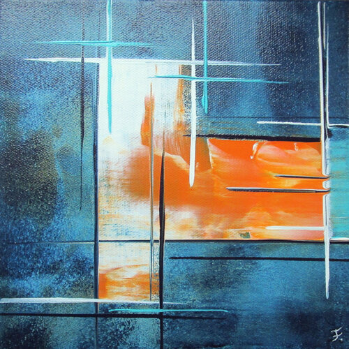 Orange Blue 3 di Kerstin Franz, Pittura in vendita su Singulart