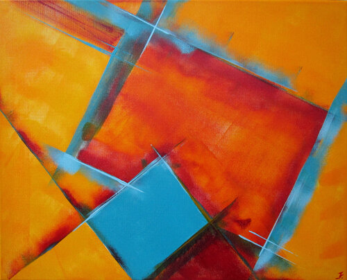 Orange Blue 4 di Kerstin Franz, Pittura in vendita su Singulart