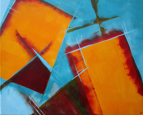 Orange Blue 5 di Kerstin Franz, Pittura in vendita su Singulart