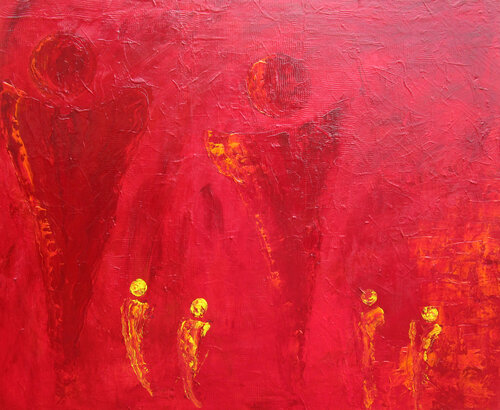 Geschichten in Rot par Kerstin Franz, Peinture en vente sur Singulart