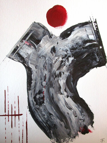 angel in red 1 de Kerstin Franz, Obra en papel a la venta en Singulart