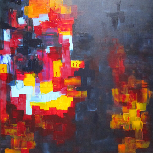 Kunst(T)räume in Bunt de Kerstin Franz, Pintura a la venta en Singulart