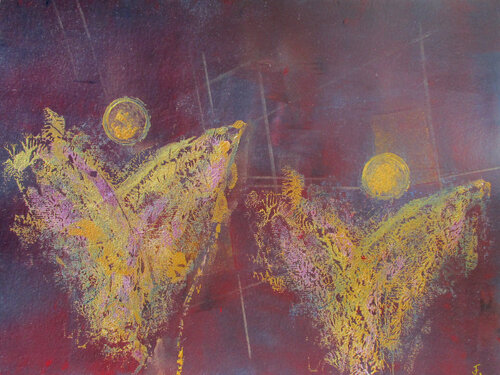 Dualseelen / Twin souls de Kerstin Franz, Obra en papel a la venta en Singulart