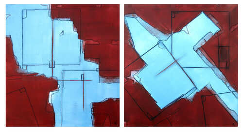 Raumenergien 1 + 2 / zweiteilig de Kerstin Franz, Obra en papel a la venta en Singulart