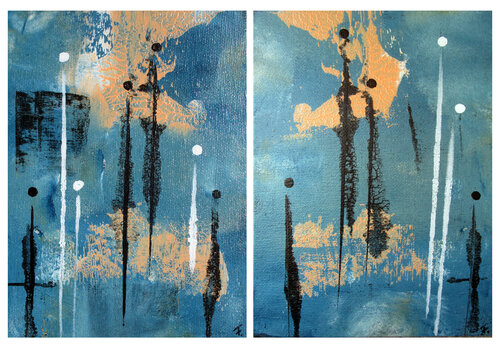 Begegnungen 1 + 2 Diptychon di Kerstin Franz, Opera su carta in vendita su Singulart