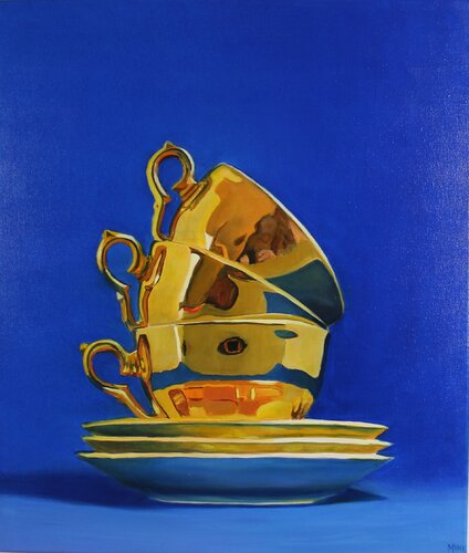 Versailles - golden cups by Minke Buikema-Duste, Painting for Sale on Singulart