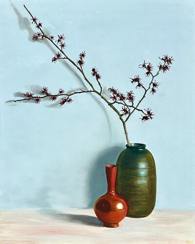 Versailles - toverhazelaar op vaas by Minke Buikema-Duste, 회화 for Sale on Singulart