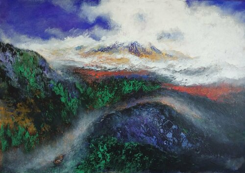 Alpenlandschaft di Meng Xi Hauenstein, Pittura in vendita su Singulart