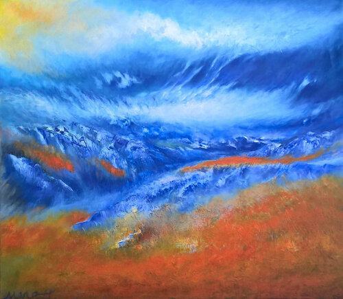 Blaue Berge von Meng Xi Hauenstein, Malerei kaufen auf Singulart