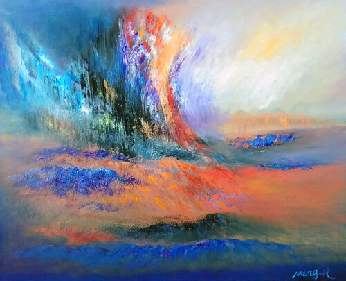 Volcano di Meng Xi Hauenstein, Pittura in vendita su Singulart
