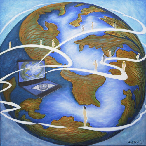 Internationale Netzwerke von Meng Xi Hauenstein, Malerei kaufen auf Singulart