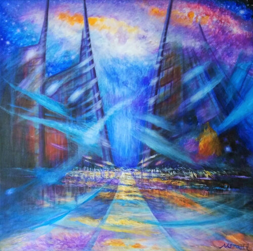 Zukunft bewohnbarer Planeten von Meng Xi Hauenstein, Malerei kaufen auf Singulart