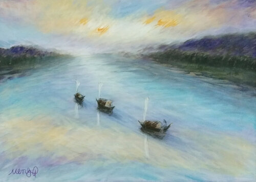 Oujiang River Lishui von Meng Xi Hauenstein, Malerei kaufen auf Singulart