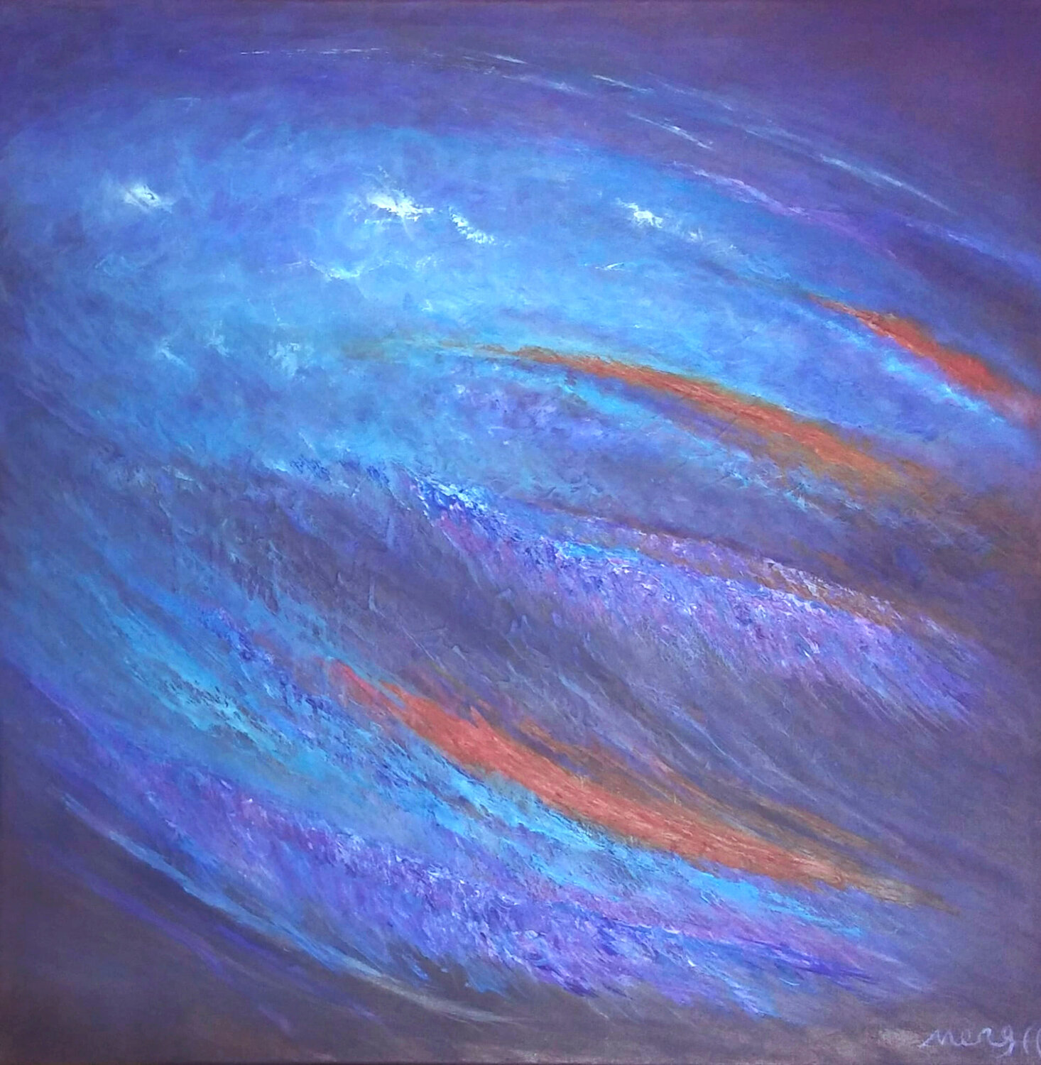 Blue Marble Meng Xi Hauenstein Original painting for sale