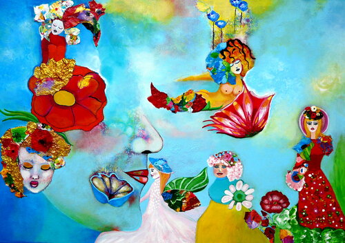 Töchter des Frühlings di Blanka Mandel, Pittura in vendita su Singulart