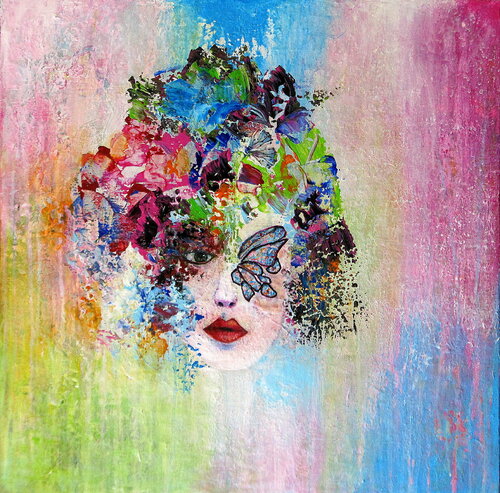 Vanessa- ein modernes Portrait di Blanka Mandel, Pittura in vendita su Singulart