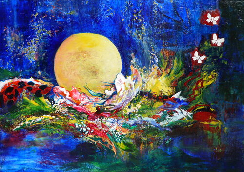 Wenn der Mond auf die Erde fällt von Blanka Mandel, Malerei kaufen auf Singulart