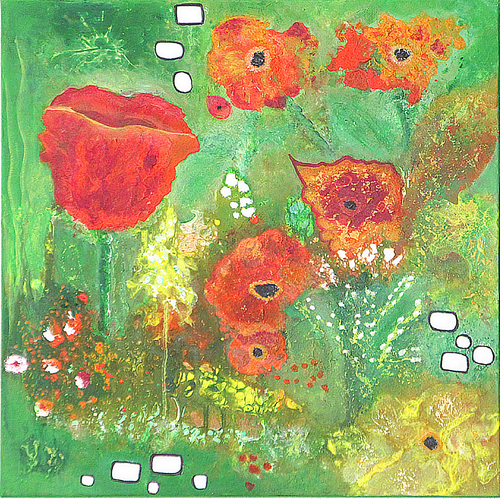 Abstrakte Blumen von Blanka Mandel, Malerei kaufen auf Singulart