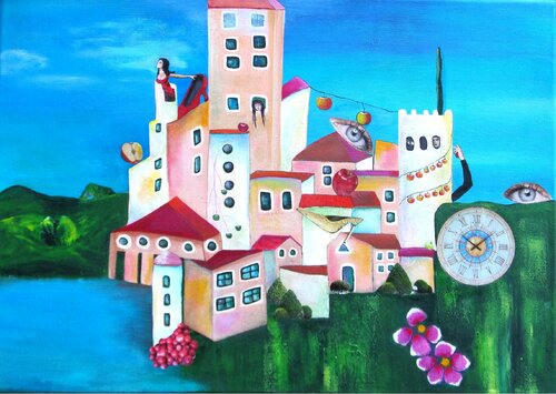 AVALON- Die Apfelinsel van Blanka Mandel, Schilderij te koop op Singulart