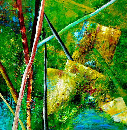 Wanderung   - inspiriert von Gerhard Richter di Blanka Mandel, Pittura in vendita su Singulart