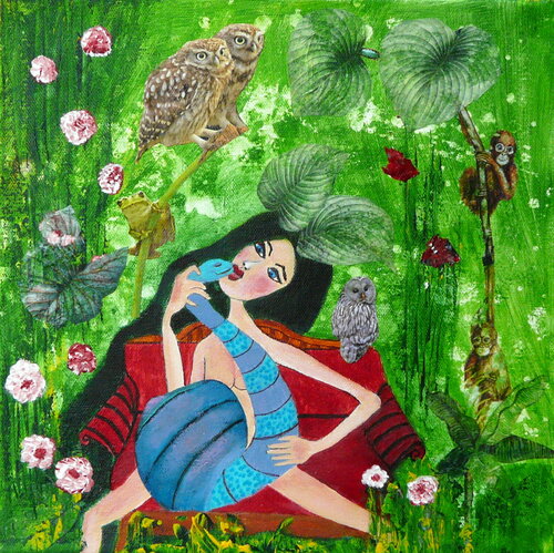 Eva im Paradies van Blanka Mandel, Schilderij te koop op Singulart