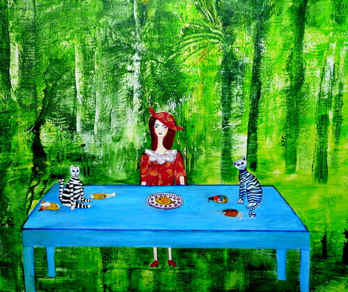 CatLover (2) di Blanka Mandel, Pittura in vendita su Singulart