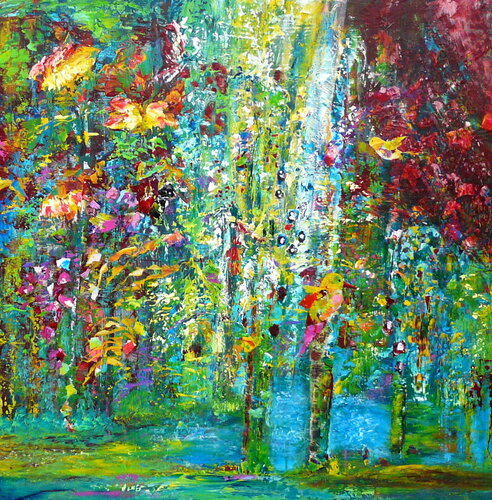 Secret Garden (2) van Blanka Mandel, Schilderij te koop op Singulart