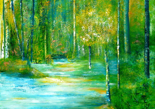 Zauberwald (3) di Blanka Mandel, Pittura in vendita su Singulart