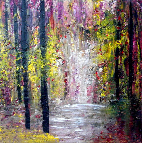 Zauberwald (6) di Blanka Mandel, Pittura in vendita su Singulart