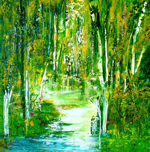 Zauberwald (9) di Blanka Mandel, Pittura in vendita su Singulart