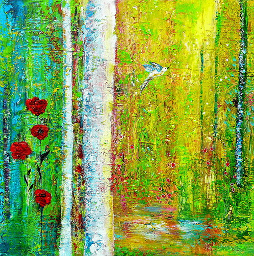 Zauberwald (18) van Blanka Mandel, Schilderij te koop op Singulart