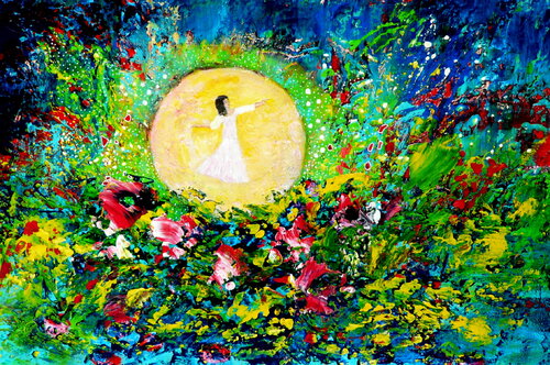 Die Frau im Mond di Blanka Mandel, Pittura in vendita su Singulart